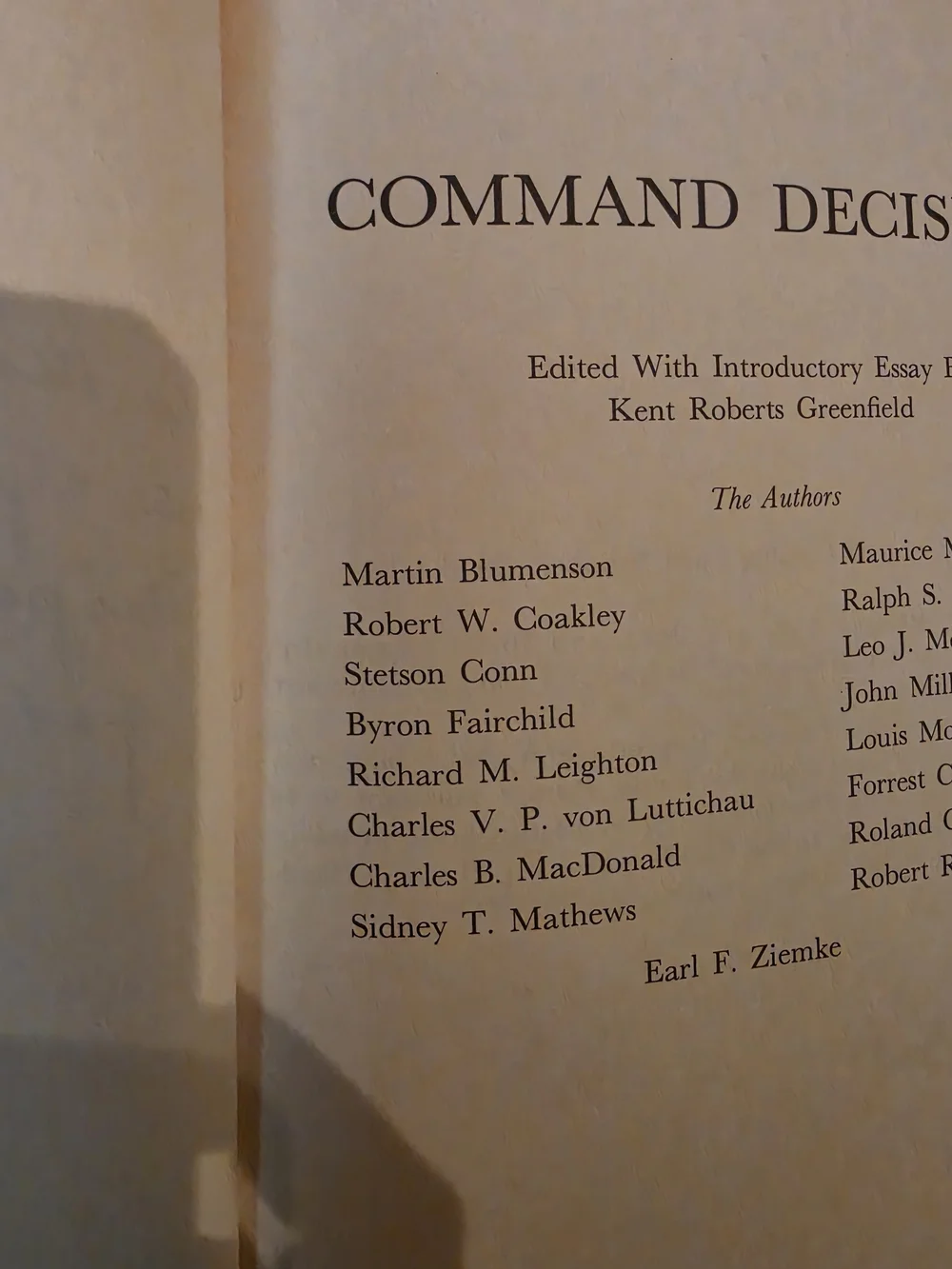 Military History Book/ Command Decision. See Description